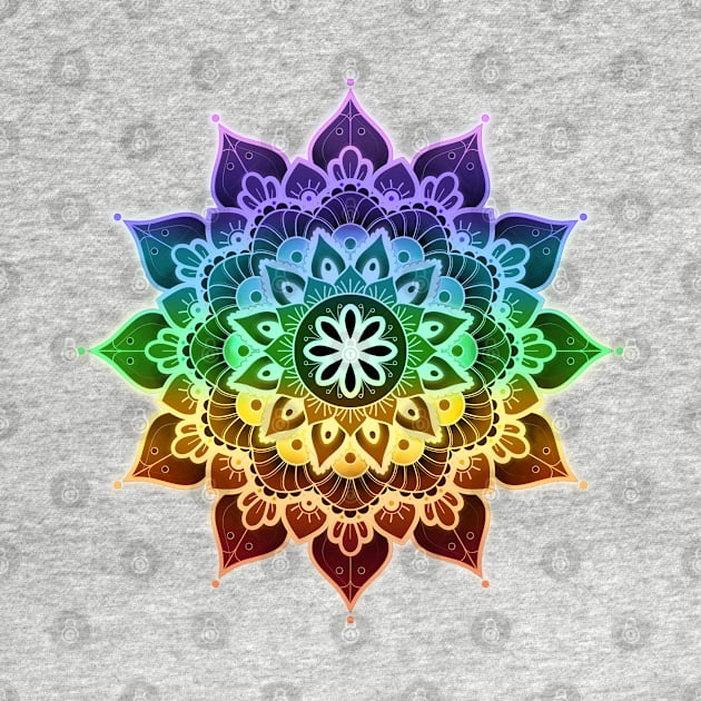 Mandala of Chakras in the 7 colors of the rainbow by AudreyJanvier